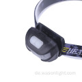 High -End -Superhelle 250 Lumen USB wiederaufladbare wasserdichte LED -Scheinwerfer Outdoor Überlebensgetriebe Kopfdeckel mit rotem Licht
